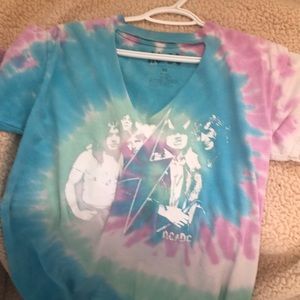 Ac/Dc tie dye shirt fits L,M,S
